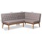 Baxton Studio Riordan Mid-Century Grey Fabric and Walnut Brown Finished Wood 2-PC Dining Nook Banquette Set 186-11355-Zoro - alternate 5